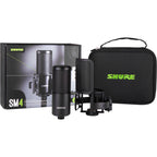 Shure SM4 Kit condenser microphone set with multiple microphones and accessories for professional audio recording.