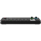 Rode RodeCaster Video editing controller with multiple buttons and knobs for audio and video production.