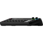 Rode RodeCaster Video editing controller with multiple knobs, buttons, and a built-in screen for professional video editing setup.