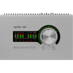 Universal Audio Apollo x4 Gen 2 Essentials+ edition audio interface with multiple input ports and sleek black design.