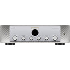Marantz MODEL 60n stereo amplifier with sleek black design, knobs, and input ports visible on the front panel.