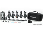 Saramonic WiTalk9 WT5S 5-person wireless microphone system for video recording, featuring compact transmitters and receivers.