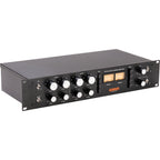 Warm Audio WA76-D2 signal processor with knobs and input/output jacks, professional audio compressor unit on a studio setup.