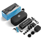 Sennheiser Profile Wireless Creator Microphone System with transmitter and receiver visible in a professional setup