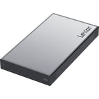 Lexar Workflow Portable SSD external drive showing sleek design and connectivity ports for fast data transfer.