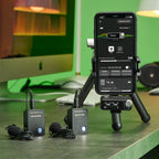 Saramonic Ultra Creator Wireless Microphone System with Lavalier Mics, compact setup for professional audio recording.