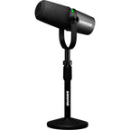 Shure MV7i USB microphone with black body and built-in controls, ideal for podcasting and streaming.