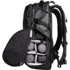 Wandrd Stratus Photo 18L video equipment bag with padded compartments and durable black exterior, designed for photographers.