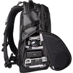 Wandrd Stratus Photo 18L video equipment bag with padded compartments and durable black fabric, designed for camera gear storage.