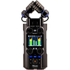 Zoom H5 digital recorder with multiple input jacks and portable design, ideal for professional audio recording.