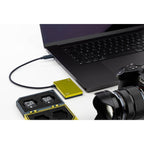 Angelbird SSD2GO PKT portable external SSD drive showing sleek black design and compact size for fast data storage.