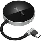 SmallRig SD4.0 memory card reader connected to a computer, showing compact design and SD card slot for fast data transfer.