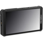 Feelworld PS6 5.5-inch AMOLED camera field video monitor displaying live image with control buttons and screen interface.