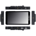 Feelworld PS6 5.5-inch AMOLED camera field video monitor showing screen display and controls.