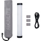 Nanlite PavoTube II 6XR LED RGBWW pixel tube light showing multiple colorful illuminated light sticks.