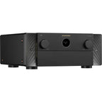 Marantz AV 20 stereo amplifier with sleek black design and control knobs, showing front panel and connection ports.