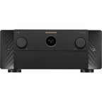 Marantz AV 20 stereo amplifier with sleek black design, front panel controls, and input ports visible.
