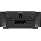 Marantz AV 20 stereo amplifier with sleek black design and control knobs, showcasing high-quality audio equipment.