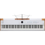 Arturia AstroLab 88 performance keyboard with black keys and modern design, showing the full keyboard layout and control panel.