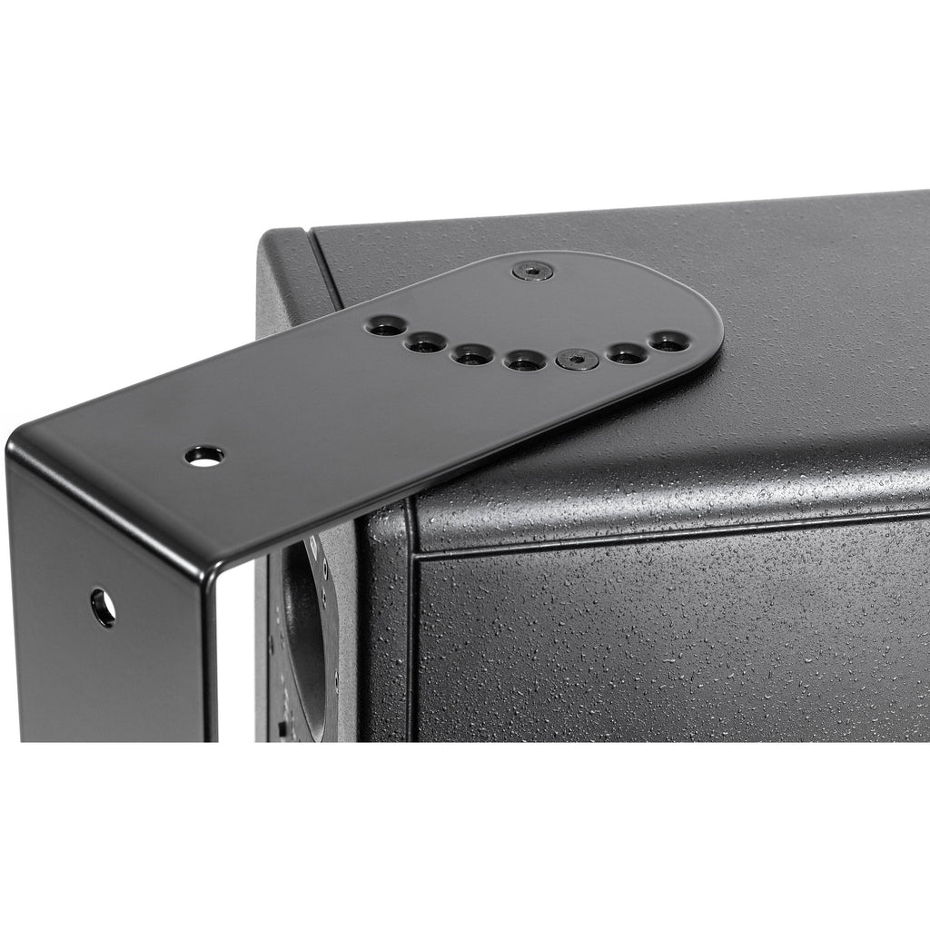 IK Multimedia iLoud Precision 5 MK2 studio monitor stand mounting bracket attached to the speaker for secure positioning.