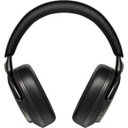 Bowers & Wilkins Px8 S2 wireless headphones with sleek black design and over-ear cushions, resting on a surface.