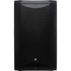 Presonus Air XD 15 active loudspeakers shown with front and side views, featuring black cabinets and control panels.