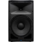Presonus Air XD 15 active loudspeakers with black enclosures and control panels, positioned on stands in a studio setting.