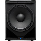 Presonus Air XD Sub 15 active subwoofer with a large front port and control panel, designed for powerful bass in audio setups.