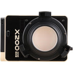 Zhiyun Molus LED X200 RGB Cob Light Combo showing adjustable RGB color settings and compact design for professional lighting.