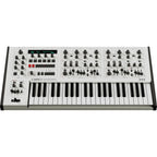 UDO Audio DMNO keyboard synthesizer with black keys and control knobs, showcasing its sleek design and compact form.