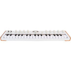 Arturia AstroLab 37 performance keyboard with 37 keys, featuring a sleek black design and control knobs for music production.