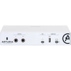 Arturia Minifuse 2 OTG audio interface with USB-C connection, compact design, and input/output ports for music recording and production.