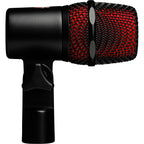 SE Electronics V BEAT dynamic microphone with black grille and body, ideal for live vocals and studio recording.
