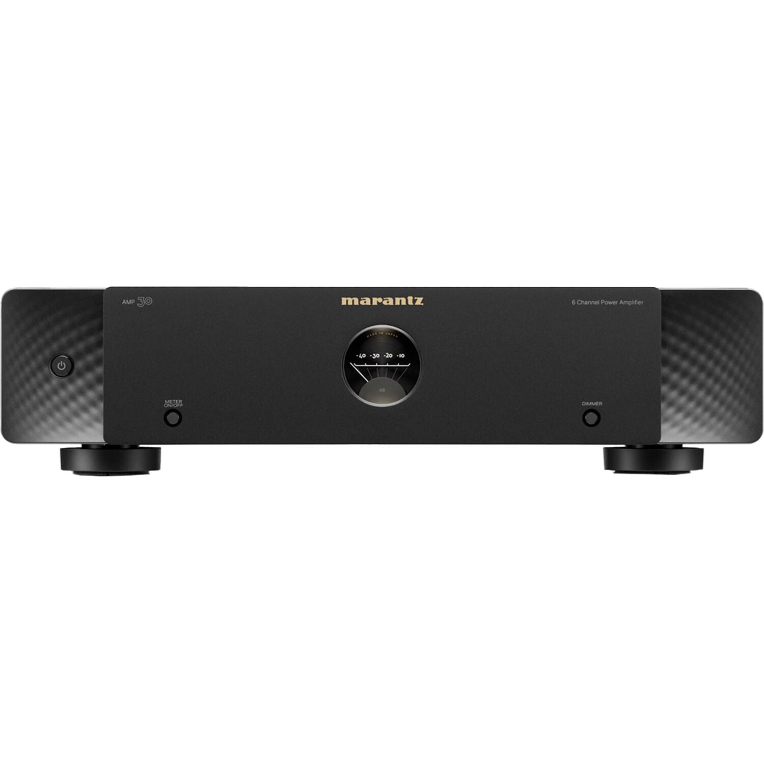 Marantz AMP 30 stereo amplifier with sleek design and control knobs, ideal for high-quality audio listening.