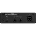 Fender Quantum LT 2 USB audio interface with input and output ports, compact design, and control knobs for music recording.
