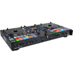 Rane System One DJ controller with jog wheels, mixer controls, and connectivity ports for professional DJ setups.