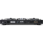 Rane System One DJ controller with multiple knobs, sliders, and buttons for professional audio mixing and performance.