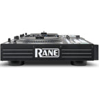 Rane System One DJ controller with jog wheels, mixers, and controls for professional DJing and music mixing.