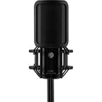 Shure KSM40C condenser microphone with cardioid capsule, mounted on a stand, ideal for studio recording and live sound.