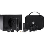Shure KSM44MP condenser microphone with dual diaphragms and professional audio input for studio recording and vocals.