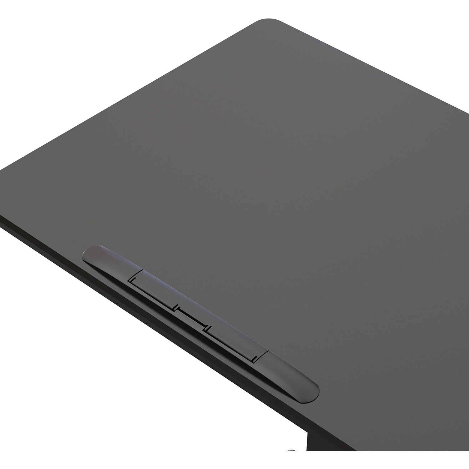 K&M 12186 laptop desk stand with adjustable height and ergonomic design, suitable for comfortable workspace setup.