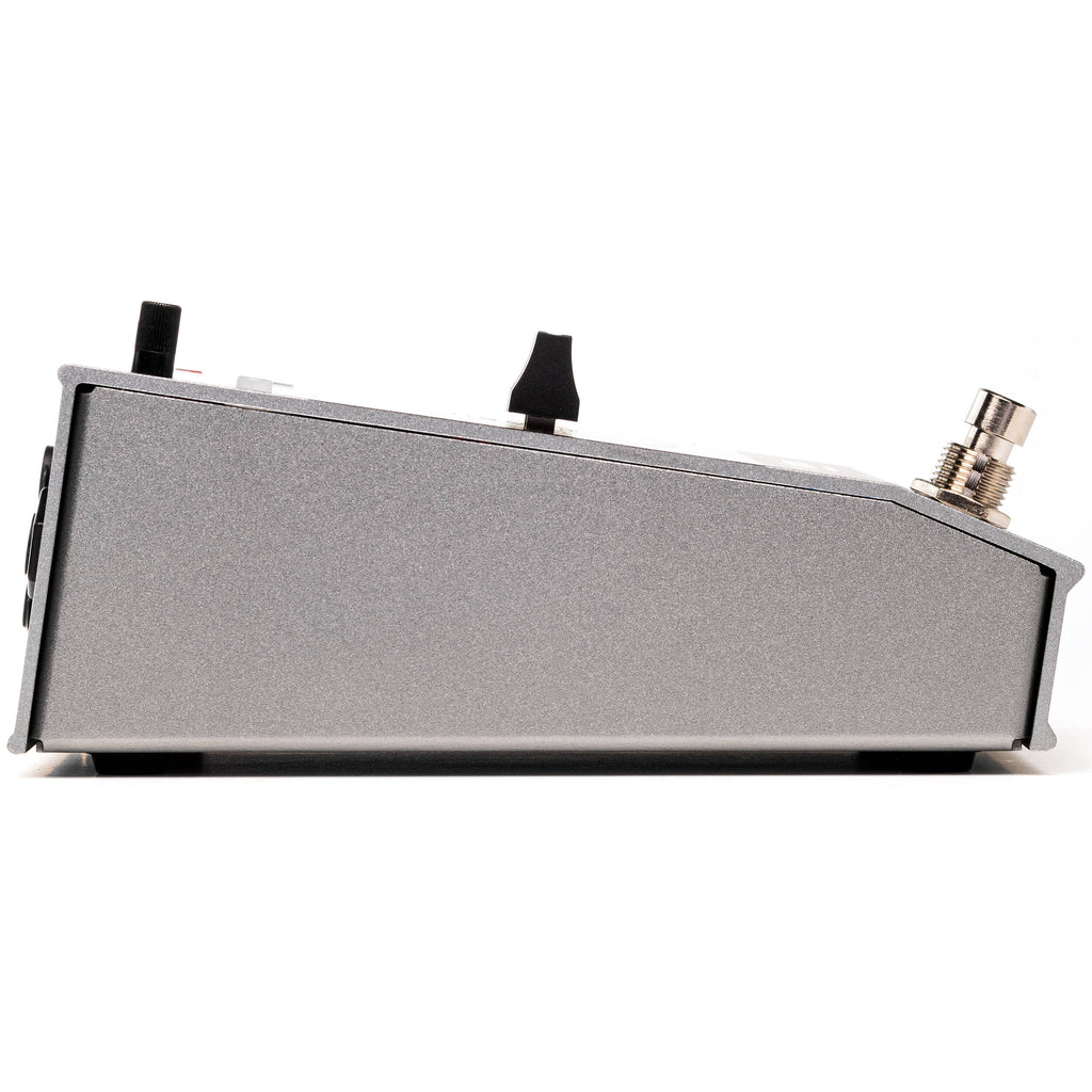 Electro Harmonix Effects Interface hardware pedal for guitar and bass, with input and output jacks and control knobs.