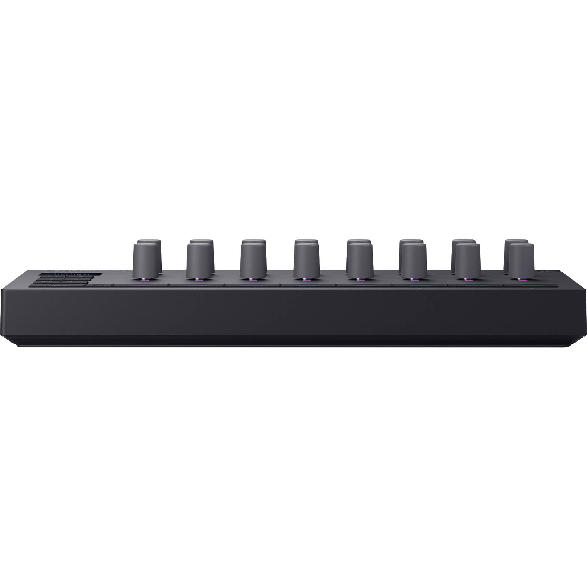 Novation Launch Control 3 MIDI controller with multiple knobs, faders, and pads for music production and live performance.