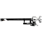 Pro-Ject Debut Reference 10 manual turntable with sleek black finish and tonearm, showcasing high-quality audio equipment.
