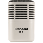 Universal Audio SD-5 dynamic microphone shown with a black grille and body, ideal for professional audio recording.