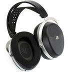 HiFiMAN Audivina LE wired headphones with over-ear design and black finish, featuring detailed ear cups and headband.