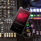 Astell&Kern PD20 portable music player with sleek black design, touchscreen display, and control buttons on the front.