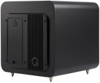 Q Acoustics Q SUB80 subwoofer with black enclosure and front-facing speaker driver, designed for deep bass in home audio systems.