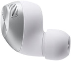 Technics EAH-AZ40M2 wireless in-ear headphones with black earbuds and sleek design, shown from a front angle.