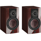 DALI Dali Rubikore 2 passive bookshelf speakers with black cabinets and front grille, designed for high-quality home audio.